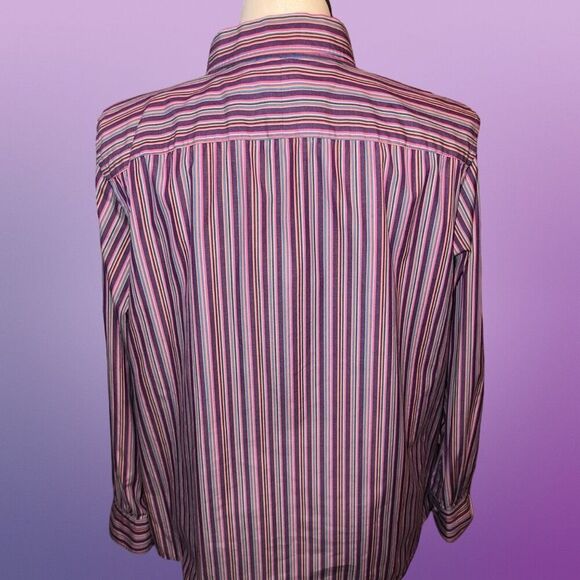 Plus Size Lauren Ralph Lauren Stripped Long Sleeve Button Up Front Shirt Size 2x - Picture 5 of 5